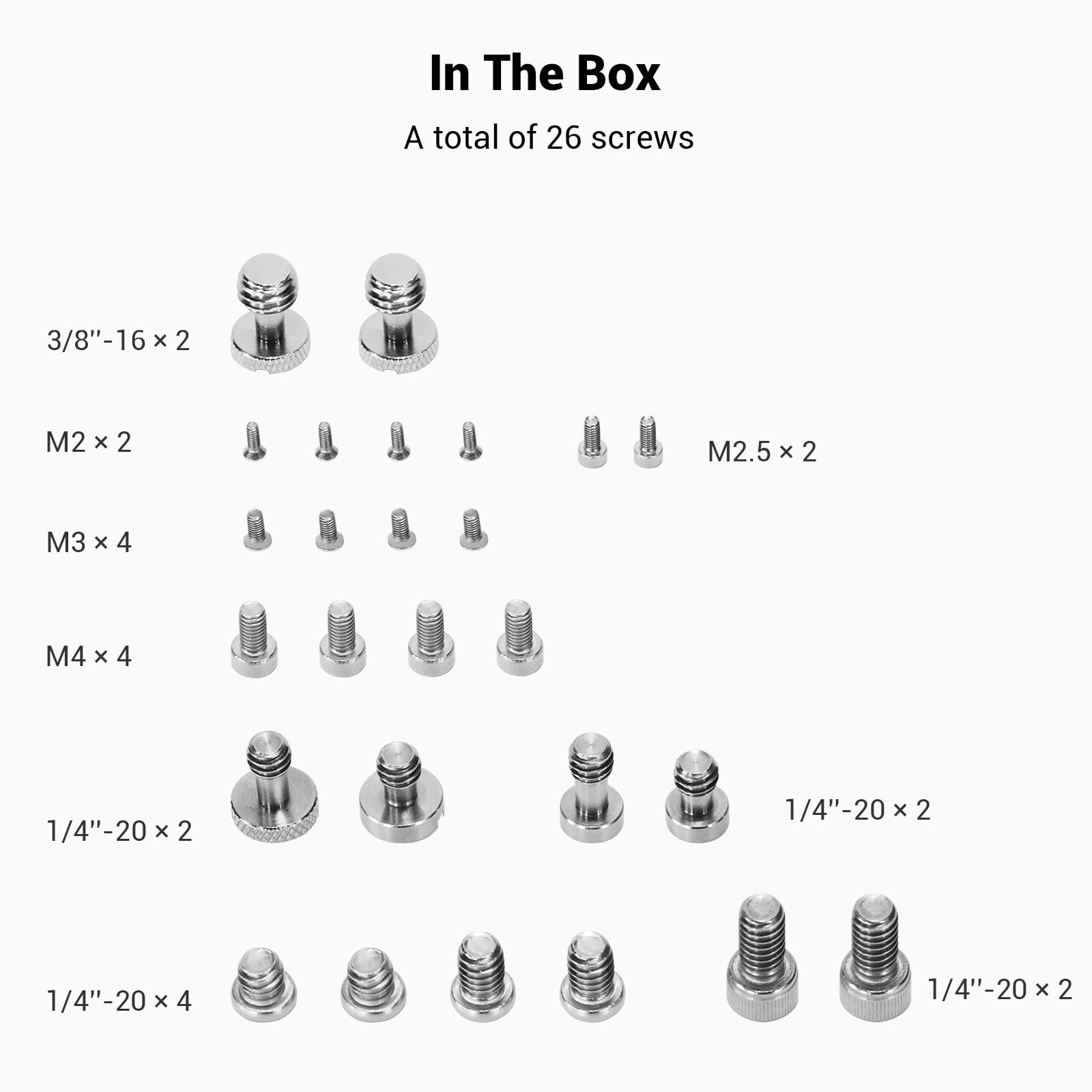 smallrig-2326-schraubensatz-26-teilig-1-4-3-8-m2-m4-mit-box image 2
