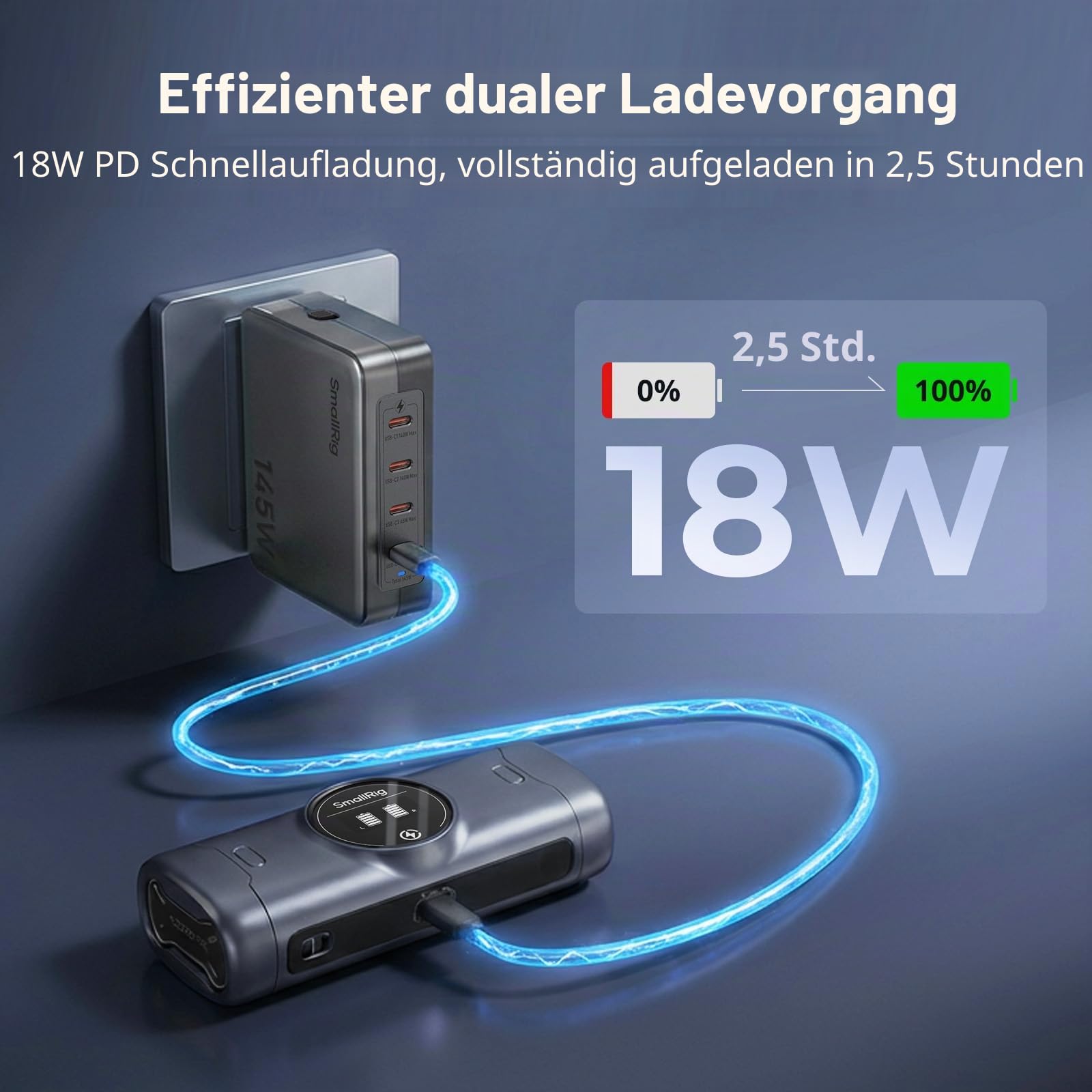 smallrig-5696-np-fz100-akku-kit-f-r-sony-mit-2x-2520mah-dual-lader image 2
