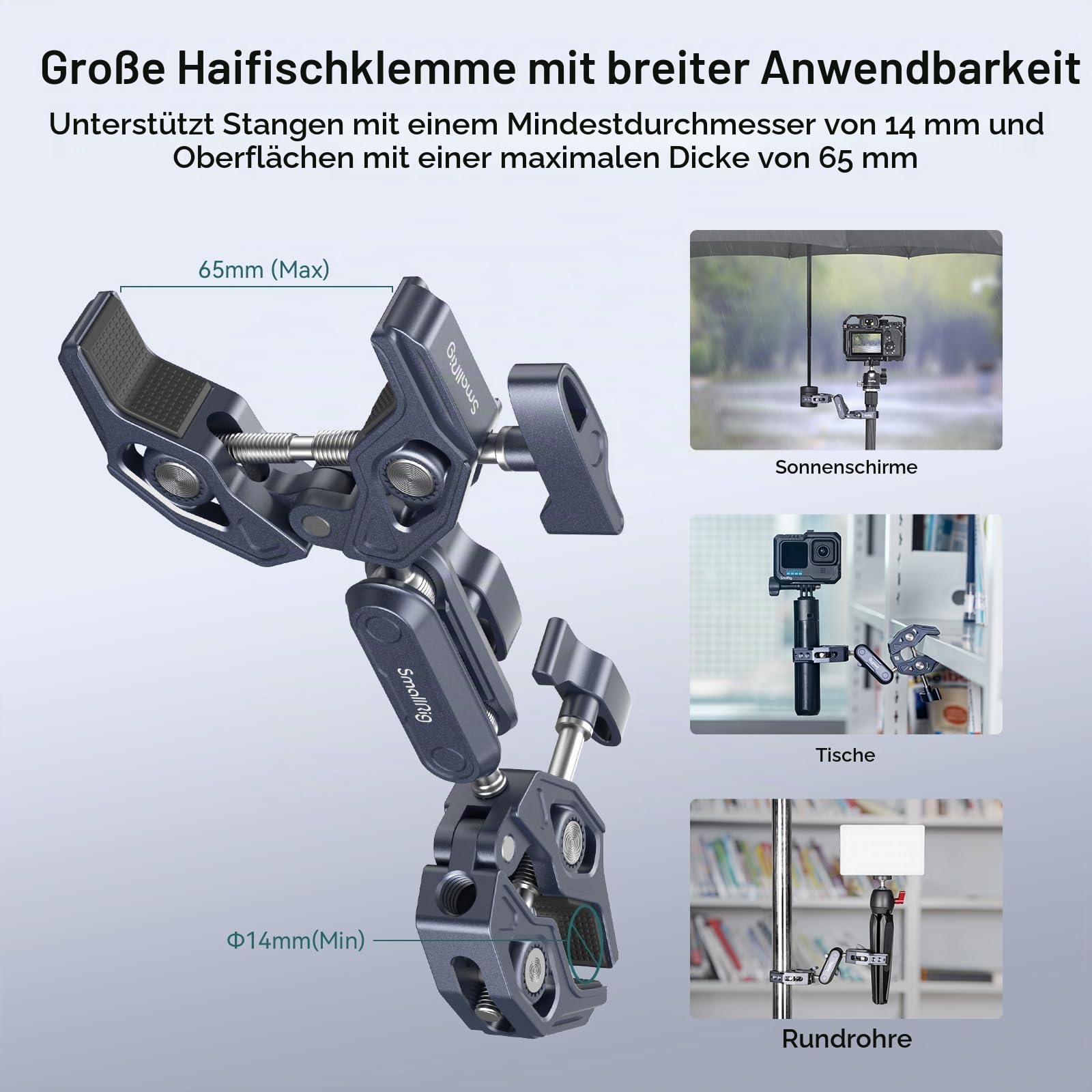 smallrig-4103b-super-clamp-doppel-klemme-mit-kugelgelenk-adapter image 2