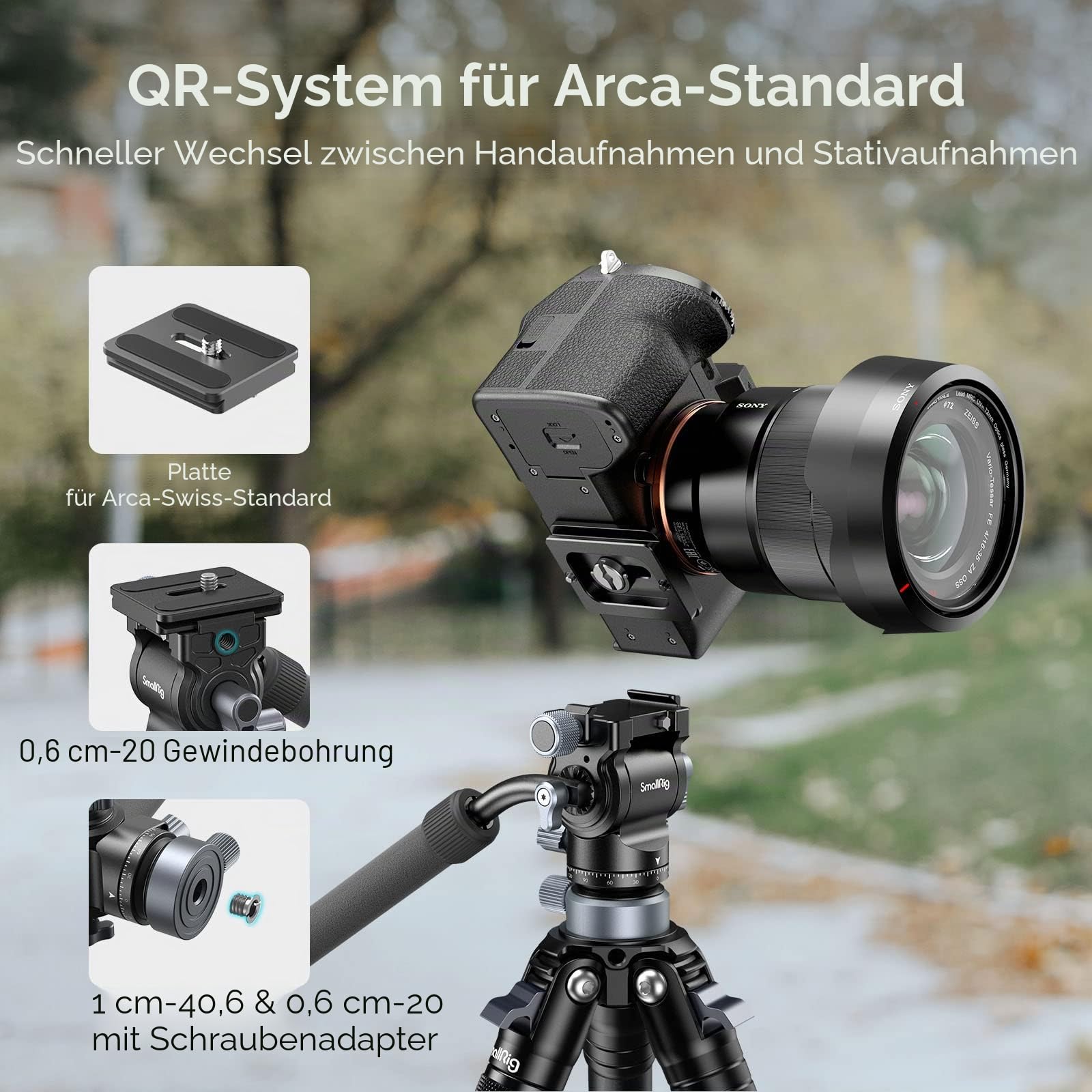 smallrig-ch20-fluid-videokopf-4170b-mit-nivellierbasis-und-arca-swiss-platte-4-k image 5
