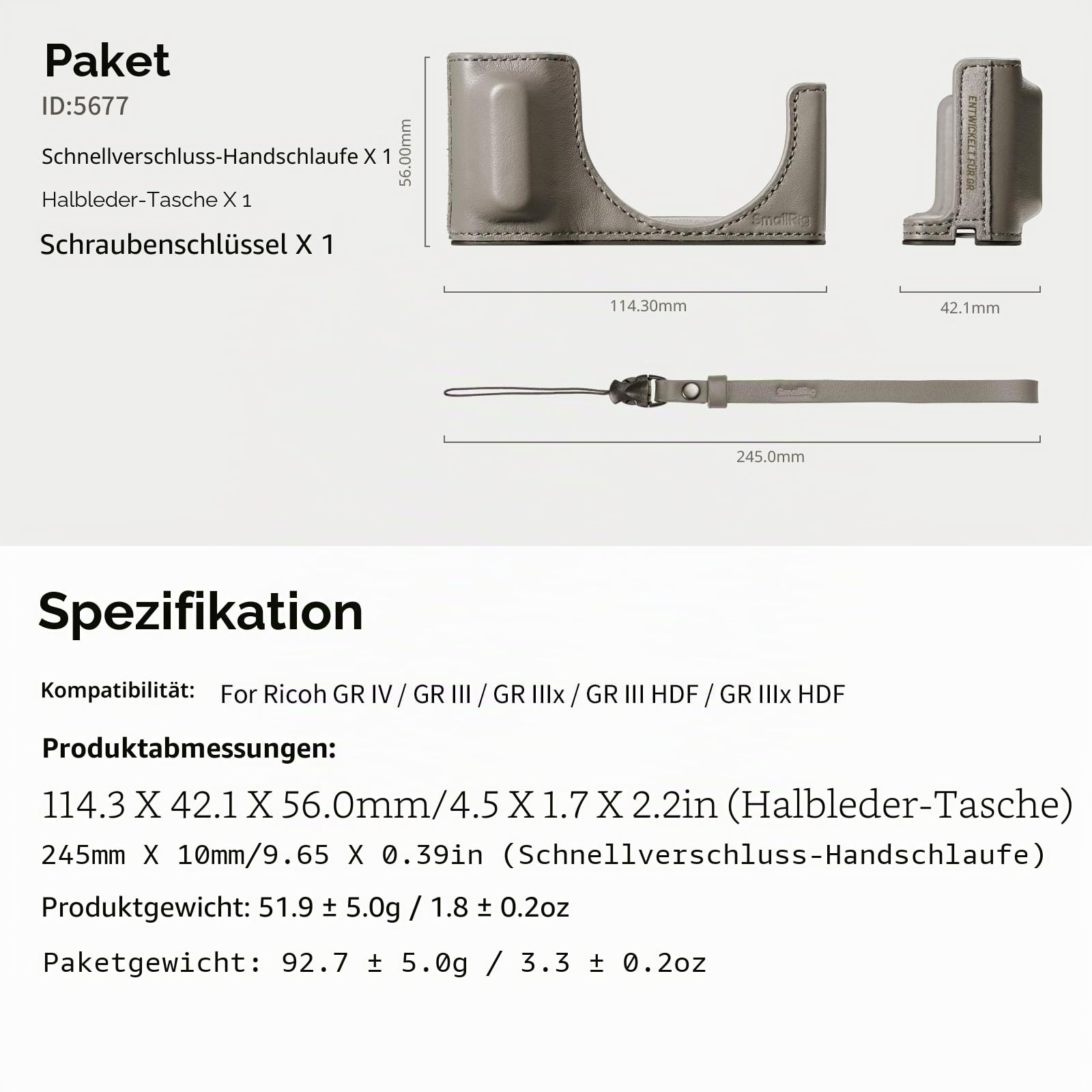 smallrig-5677-echtleder-geh-use-kit-grau-f-r-ricoh-gr-iv-gr-iii-serie image 8