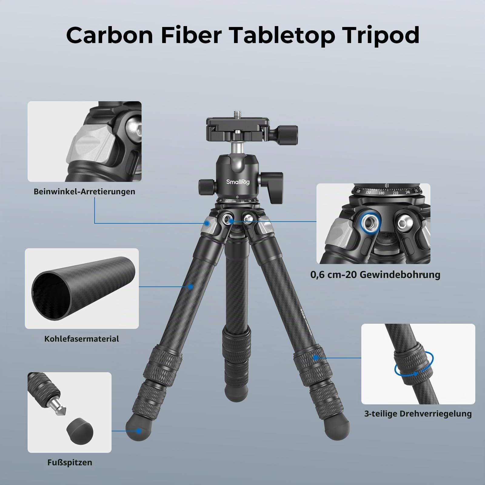 smallrig-mini-tischstativ-carbon-5026-mit-360-kugelkopf image 3