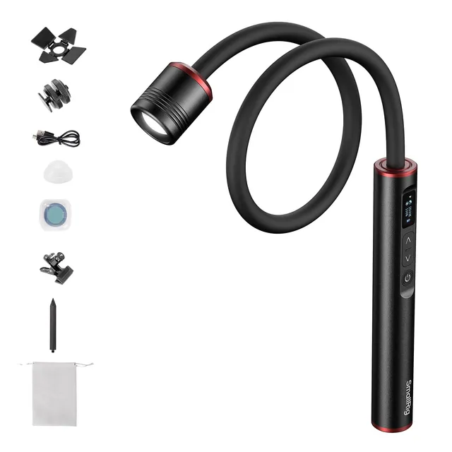 smallrig-rm01b-makro-led-licht-6225-1800k-7500k-mit-oled-und-schwanenhals image 1
