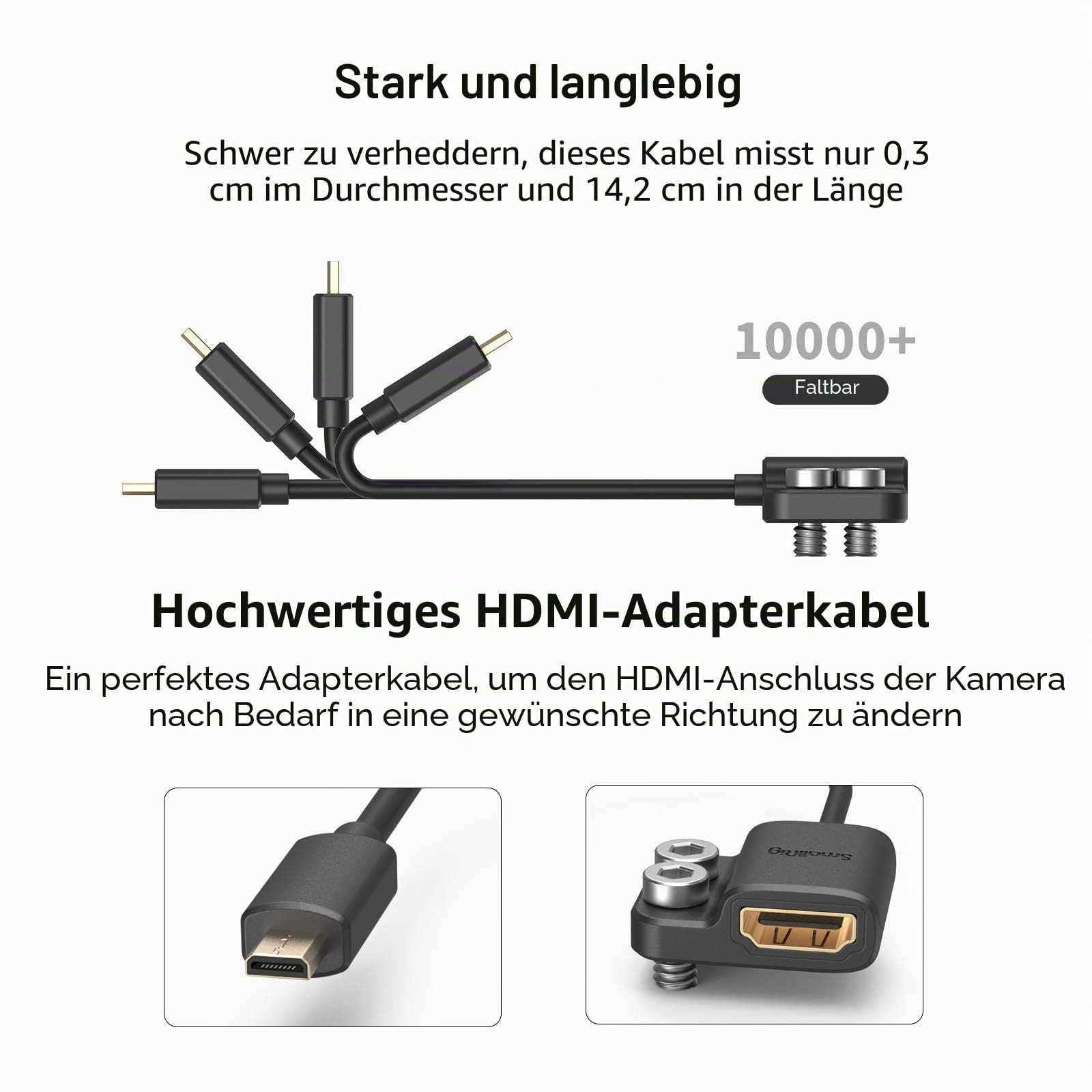 smallrig-4k-hdmi-kabeladapter-typ-d-auf-a-14cm-4k-60hz image 7