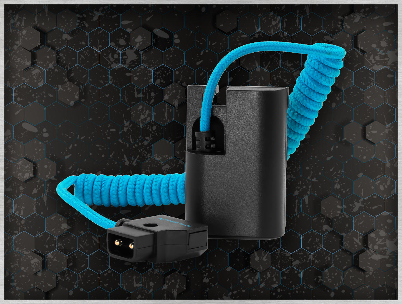kondor-blue-d-tap-auf-canon-lp-e6-nh-dummy-batterie-kabel-spiral image 2