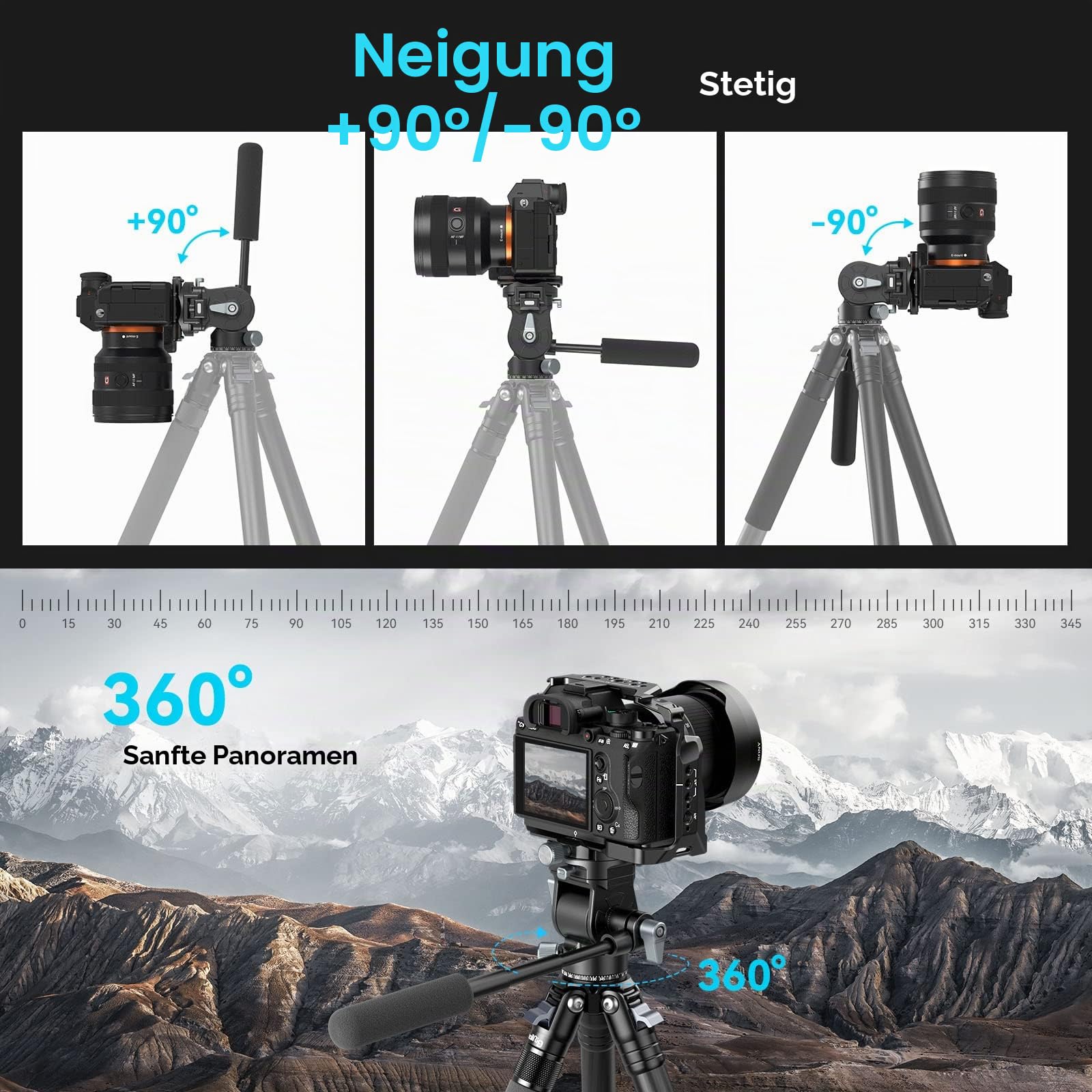 smallrig-4104-video-fluidkopf-stativkopf-5kg-mit-teleskopgriff-arca image 3