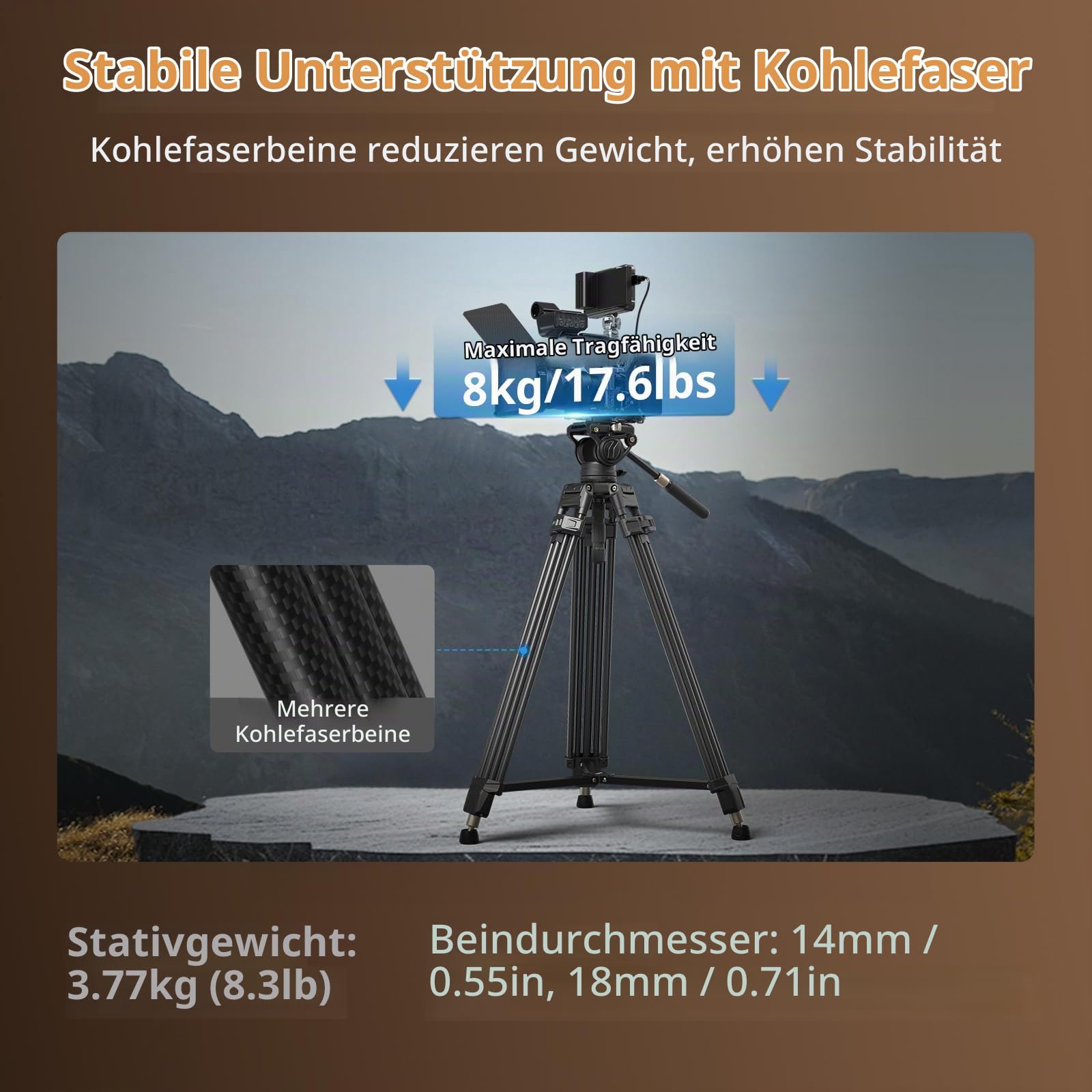 smallrig-ad-80s-5111-kohlefaser-videostativ-191cm-mit-fluidkopf image 4