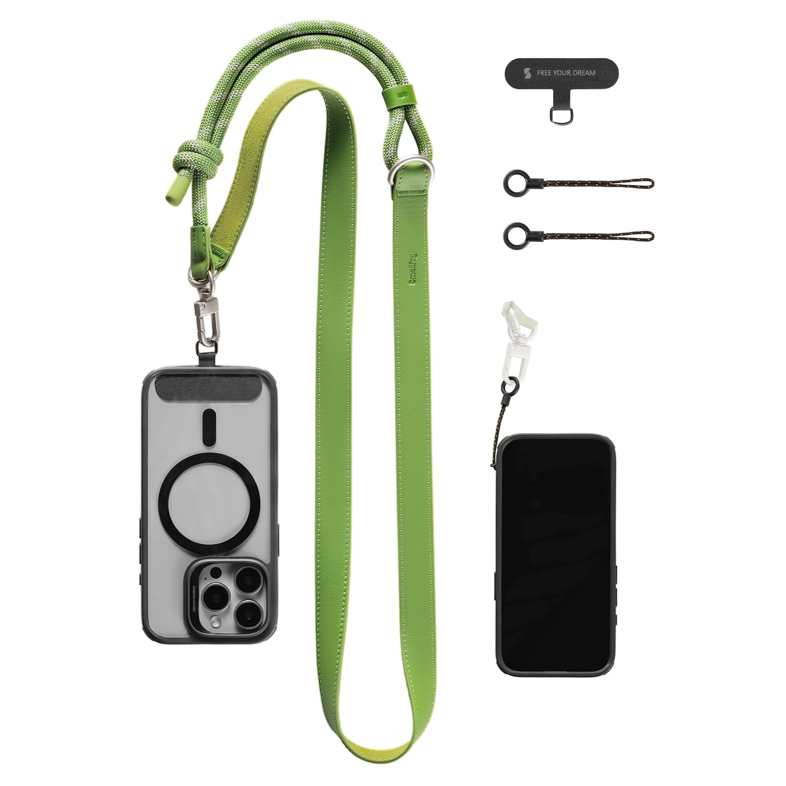 smallrig-5301-handy-schultergurt-umh-ngeband-aus-leder-nylon-gr-n image 1