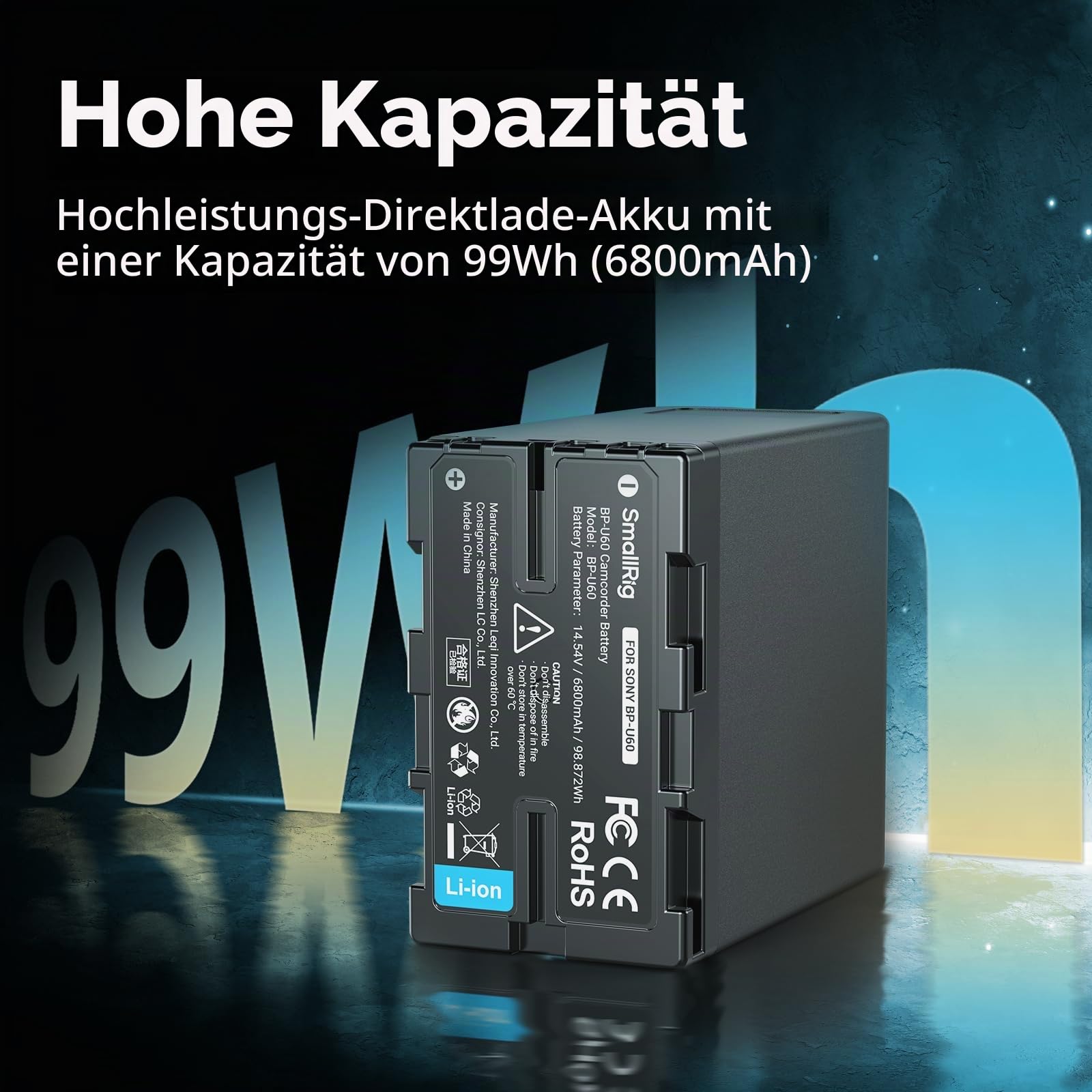 smallrig-bp-u60-akku-4670-99wh-6800mah-camcorder-batterie-f-r-sony-fx6-fx9-fs5-f image 2