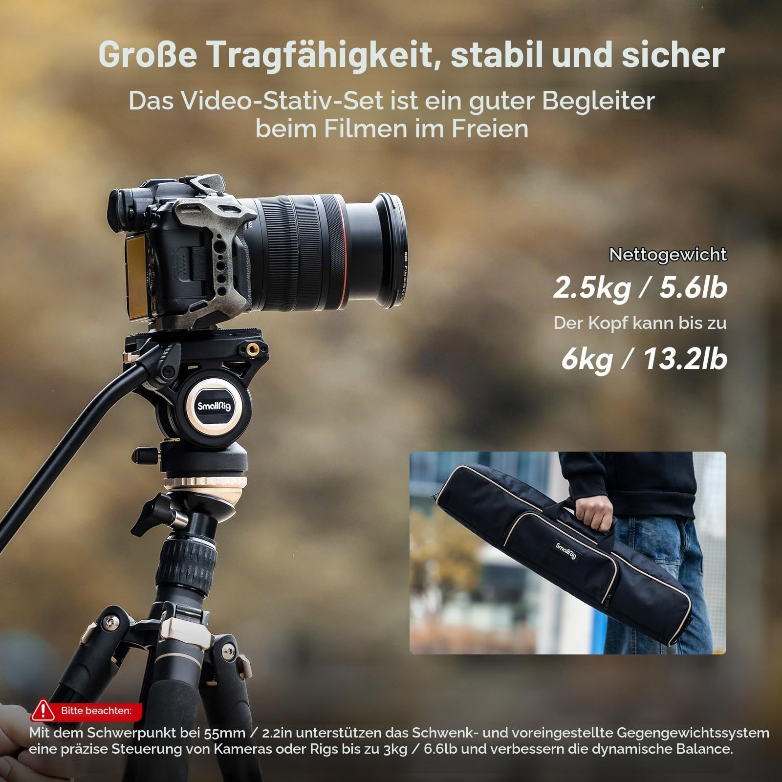 smallrig-ct210-videostativ-75-zoll-mit-fluidkopf-und-nivellierbasis-4475 image 6