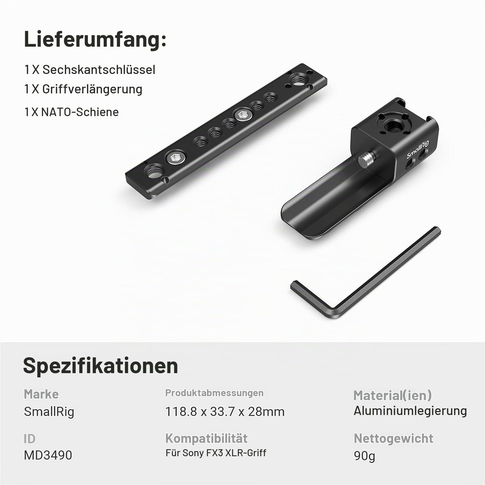 smallrig-md3490-fx3-fx30-xlr-griffverl-ngerung-30mm-mit-nato-rail image 6