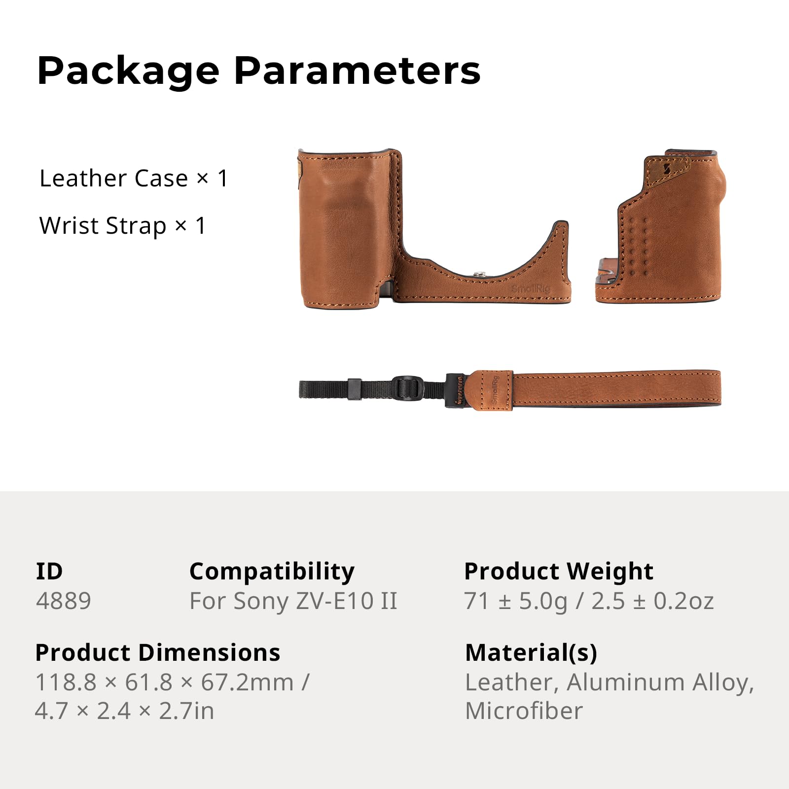 smallrig-4889-kamera-ledertasche-braun-mit-handschlaufe-f-r-sony-zv-e10-ii image 7