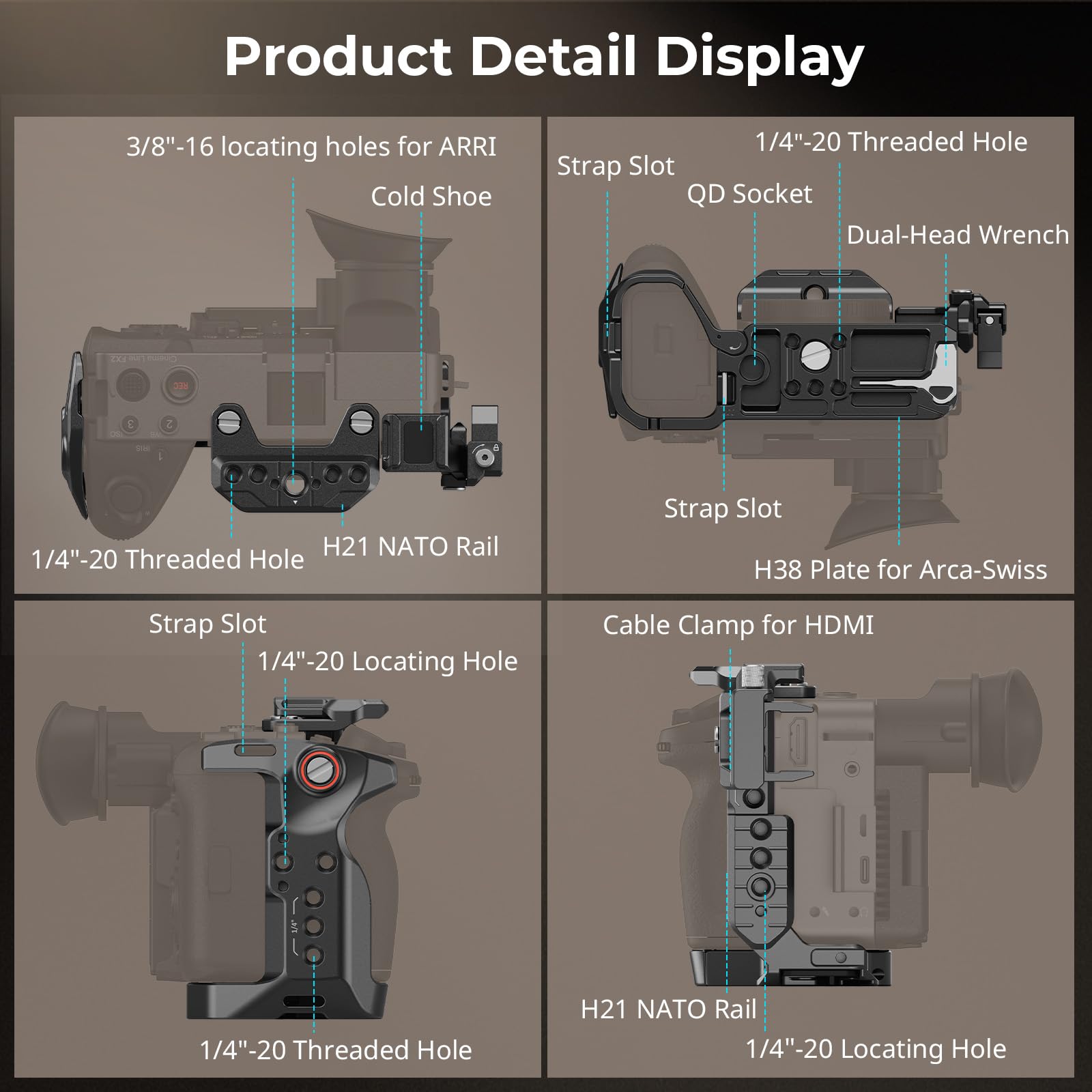 smallrig-5587-hawklock-kamerak-fig-cage-f-r-sony-fx2-mit-arca-platte-und-hdmi-kl image 2