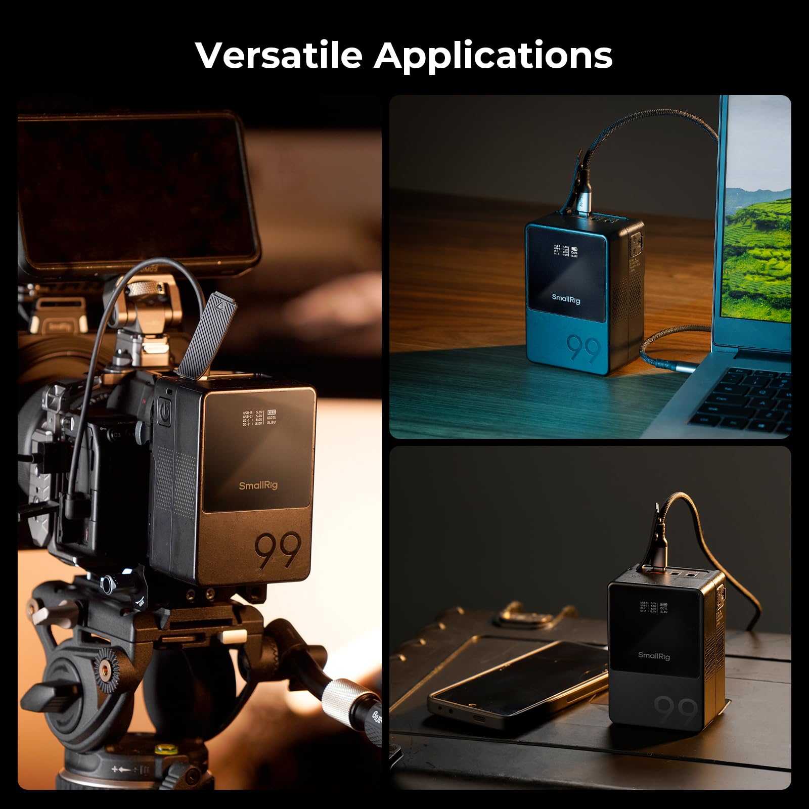 smallrig-vb99-3580b-mini-v-mount-akku-99wh-6700mah-mit-oled-und-65w-pd-usb-c image 7