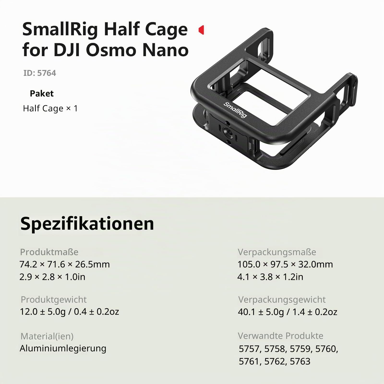 smallrig-5764-halbk-fig-f-r-dji-osmo-nano-mit-cold-shoe-und-1-4-zoll image 8
