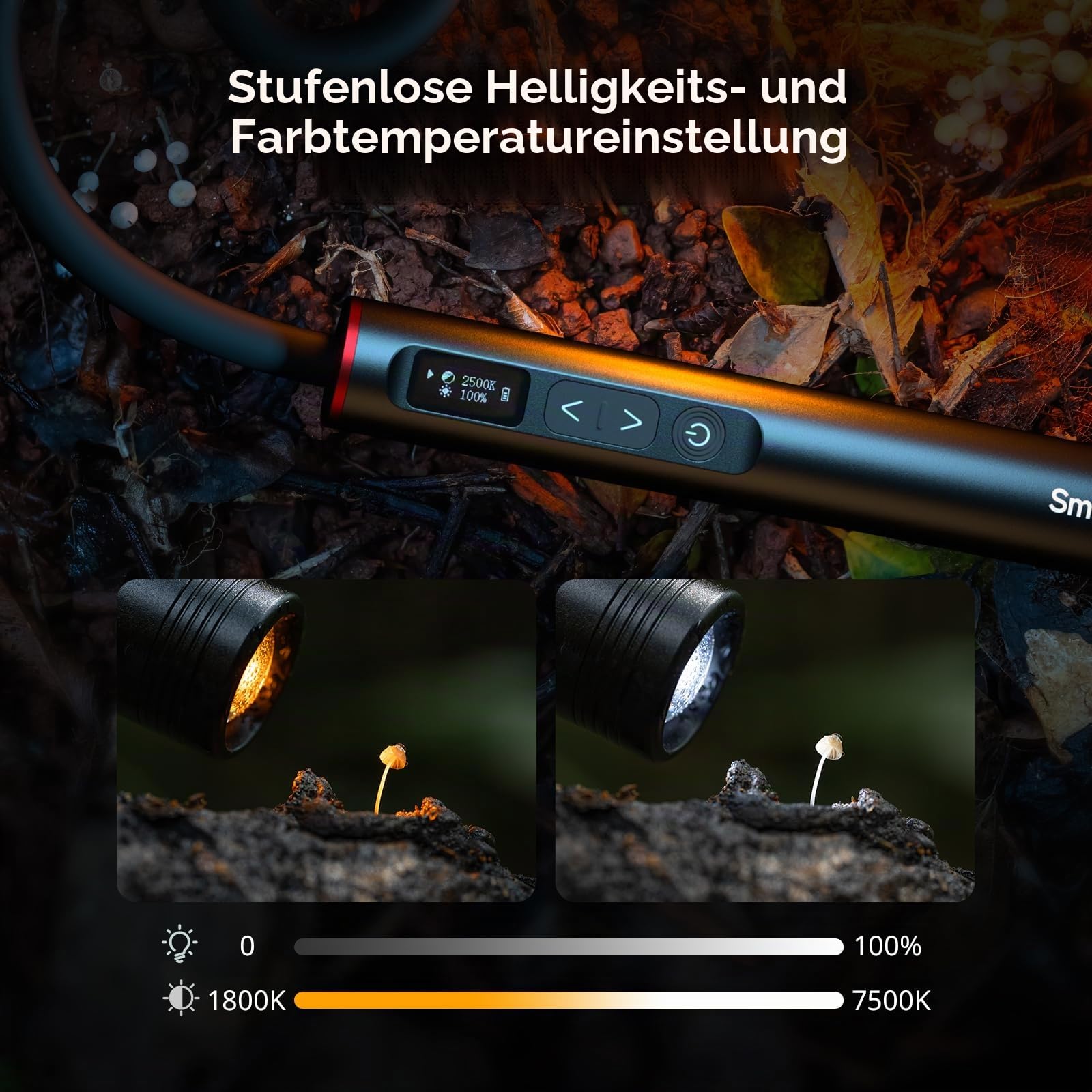 smallrig-rm01b-makro-led-licht-6225-1800k-7500k-mit-oled-und-schwanenhals image 3