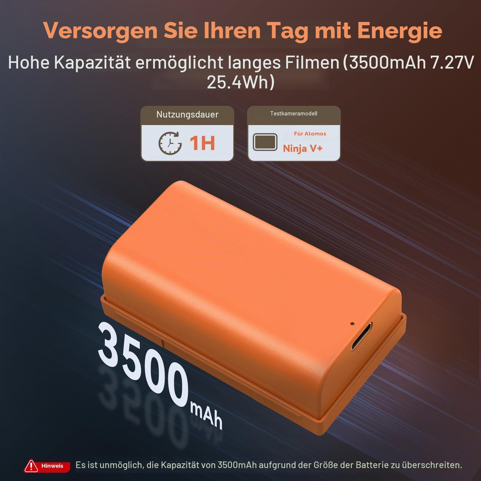 smallrig-4971-np-f550-usb-c-kamera-akku-3500mah-f-r-sony-np-f-orange image 2