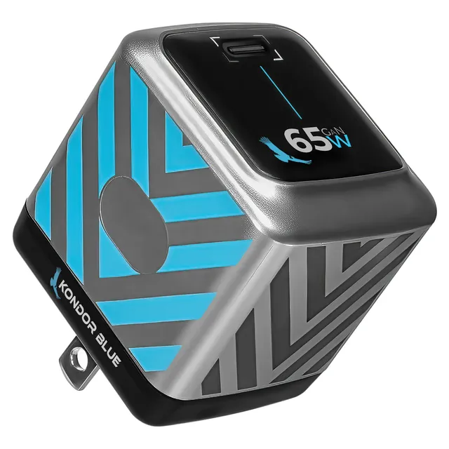 kondor-blue-usb-c-pd-65w-gan-ii-wall-charger-brick-schnellladeger-t image 1