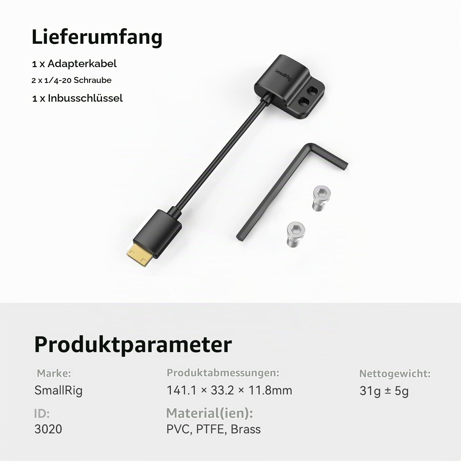 smallrig-3020-ultra-slim-4k-adapterkabel-mini-hdmi-male-auf-hdmi-female-14cm image 7