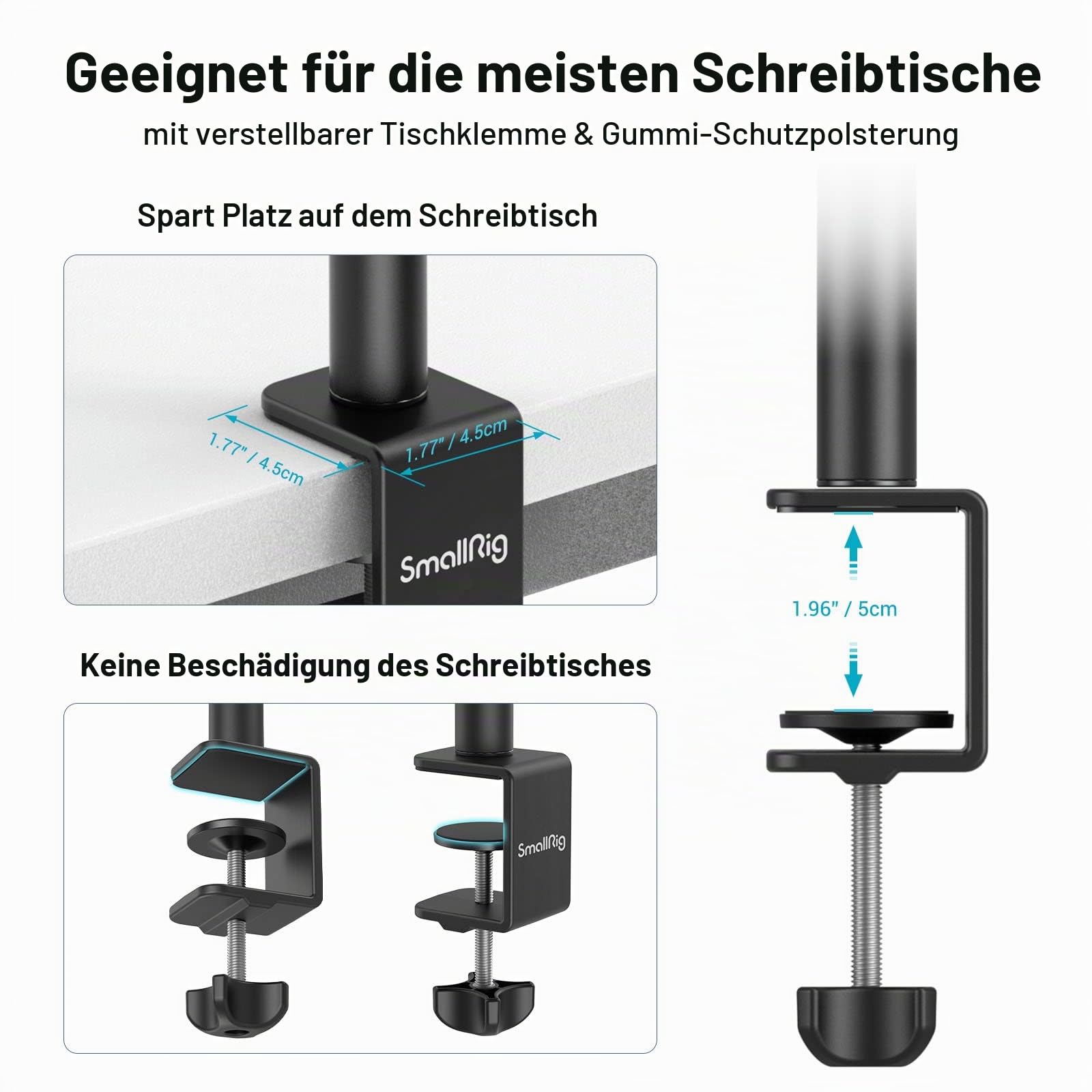smallrig-3488-tisch-lichtstativ-mit-1-4-20-kugelkopf-f-r-kamera-ringlicht-und-st image 5