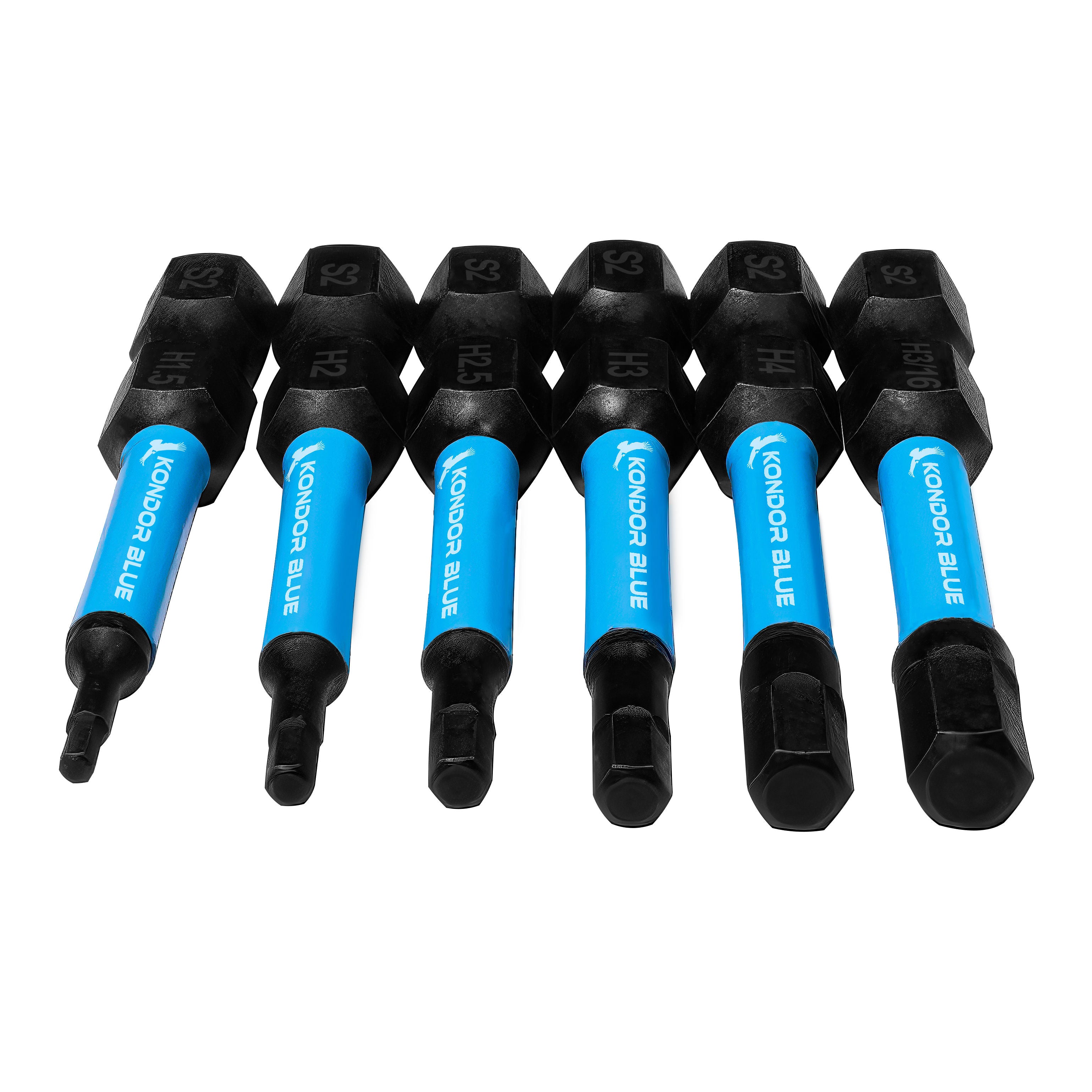 kondor-blue-hex-bit-pack-50mm-6er-set-s2-stahl-1-4-zoll image 3