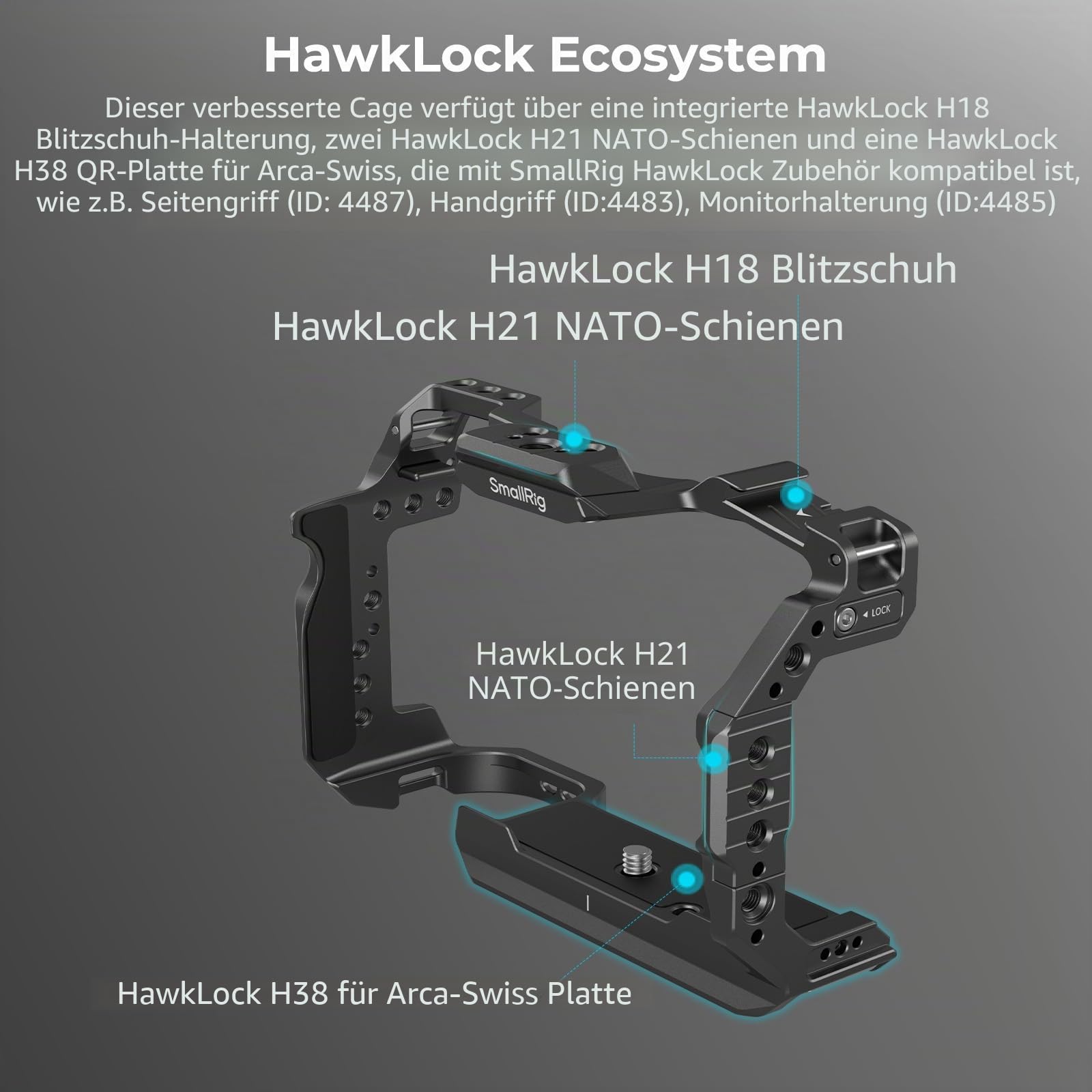 smallrig-kamera-cage-4159b-f-r-canon-r6-mark-ii-mit-dual-nato-und-arca image 3