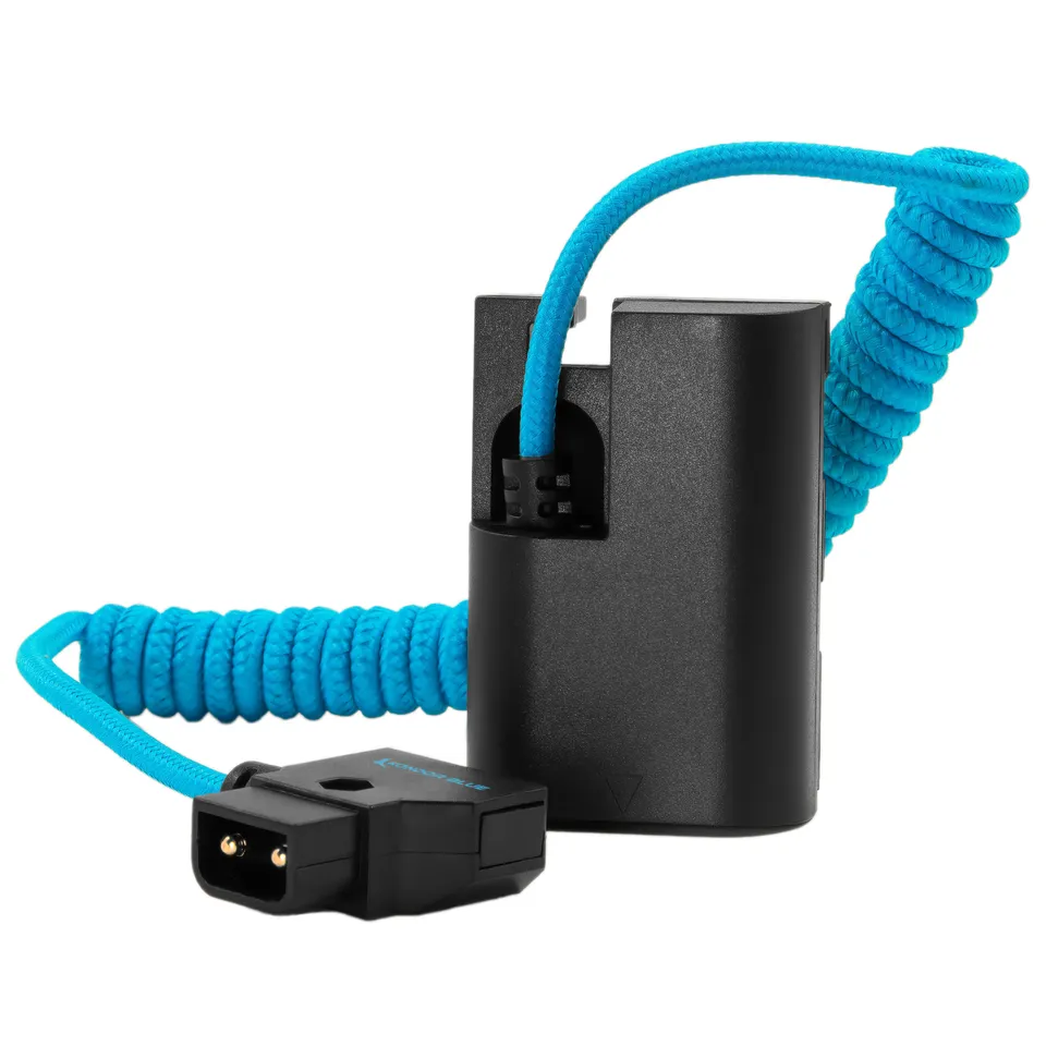 kondor-blue-d-tap-auf-canon-lp-e6-nh-dummy-batterie-kabel-spiral image 1