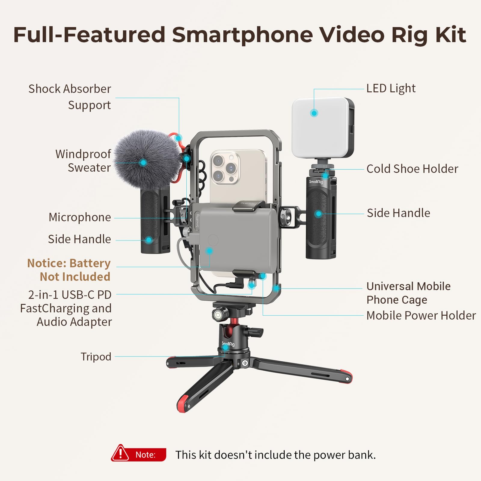 smallrig-3384d-universal-phone-video-rig-kit-f-r-smartphone-mit-griff-licht-und- image 2