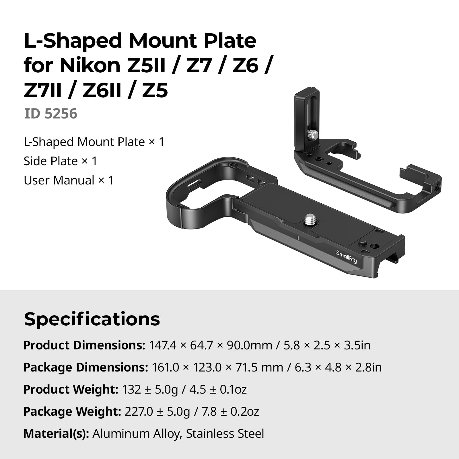 smallrig-5256-l-bracket-f-r-nikon-z5-ii-z5-z6-z6ii-z7-z7ii-arca image 8