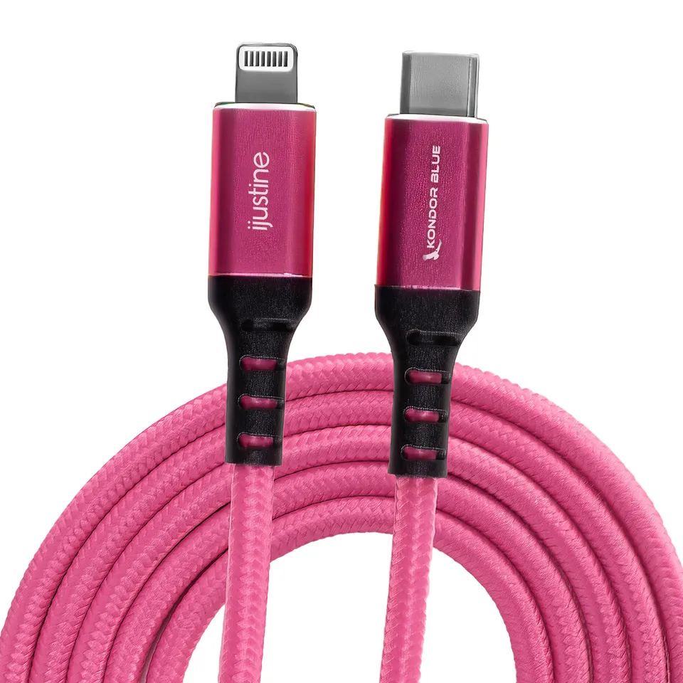kondor-blue-ijustine-pink-lightning-kabel-1m-usb-c-usb-a-laden-sync image 1