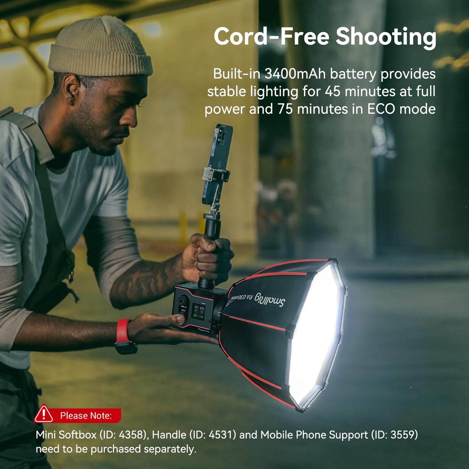 smallrig-rc-60b-4518b-cob-led-videoleuchte-bi-color-mit-akku-lite-edition image 2