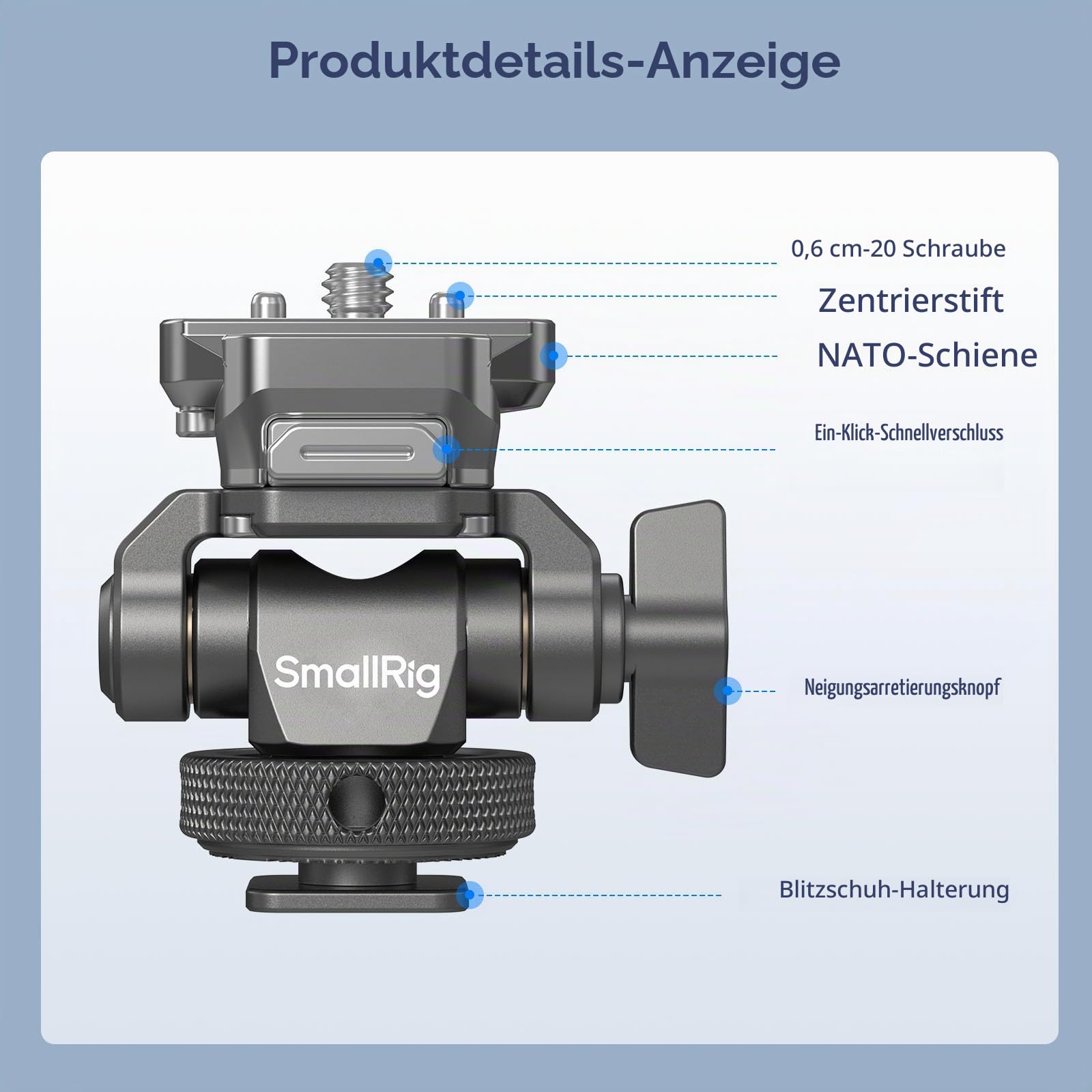 smallrig-hawklock-h21-monitorhalterung-4888-mit-blitzschuh-neigbar-schwenkbar image 2