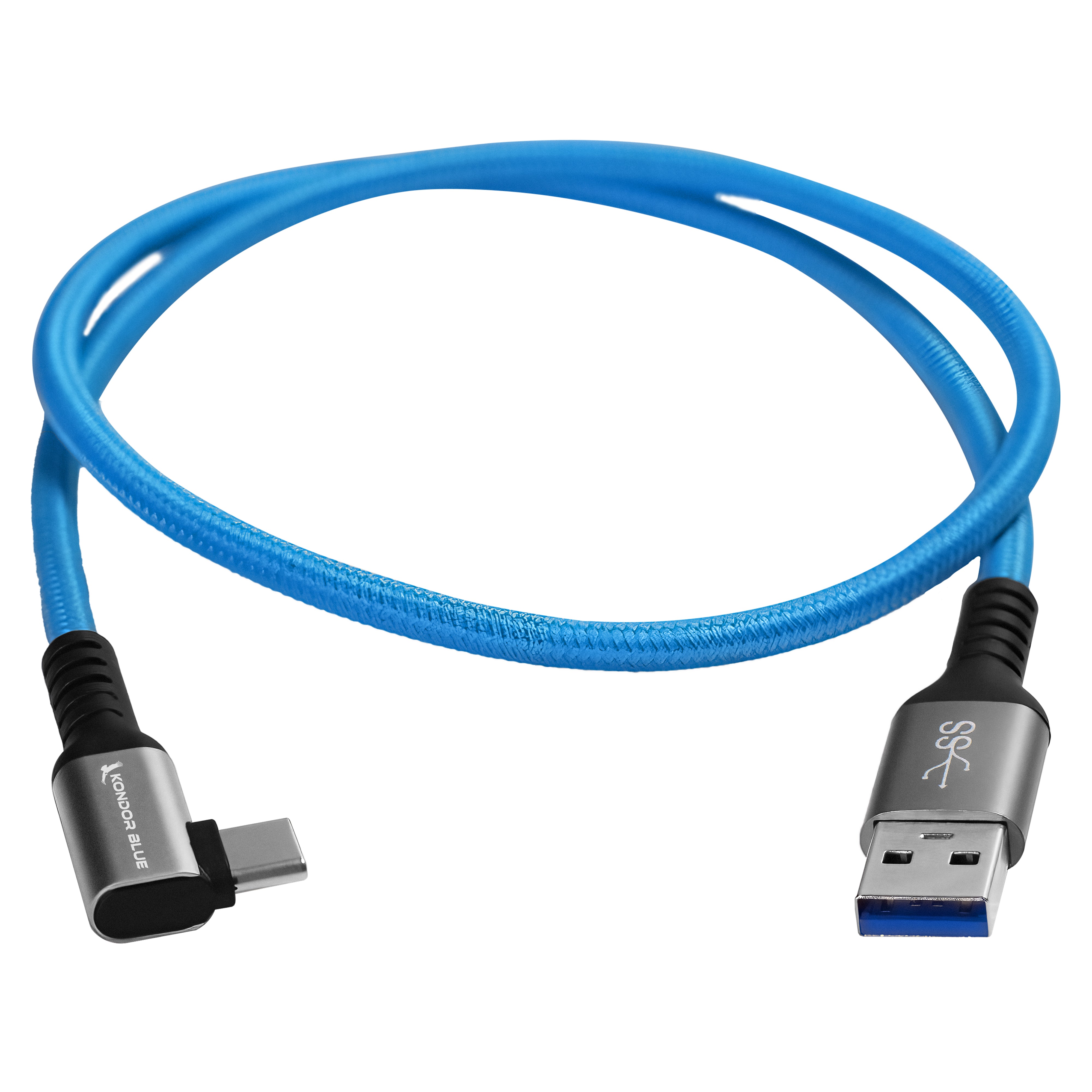 kondor-blue-usb-a-auf-usb-c-3-0-kabel-rechtwinklig-5gbps-60w-3a image 8