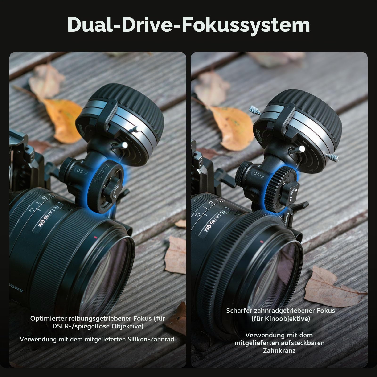smallrig-follow-focus-f50-4745-mit-15-mm-stange-f-r-dslr-sony-canon image 3