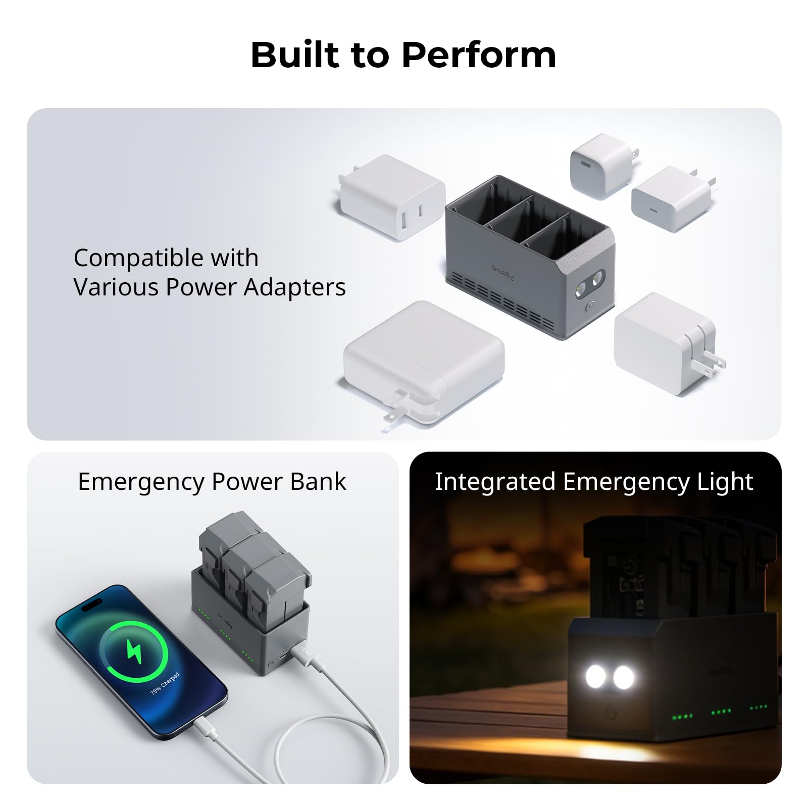 smallrig-100w-3-kanal-akkuladeger-t-f-r-dji-mini-5-pro-4-pro-3-pro-3-6502 image 5