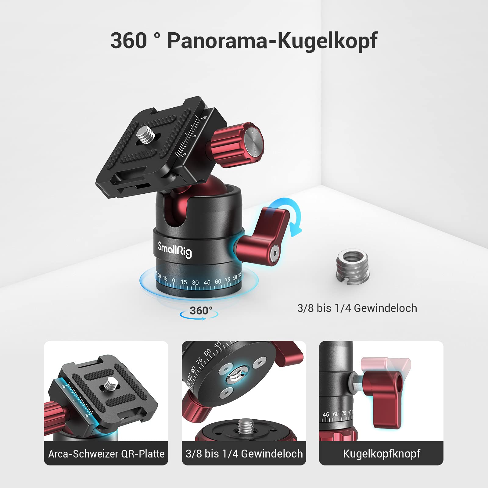 smallrig-360-mini-kugelkopf-3034-mit-arca-swiss-platte-8-kg-tragkraft image 6