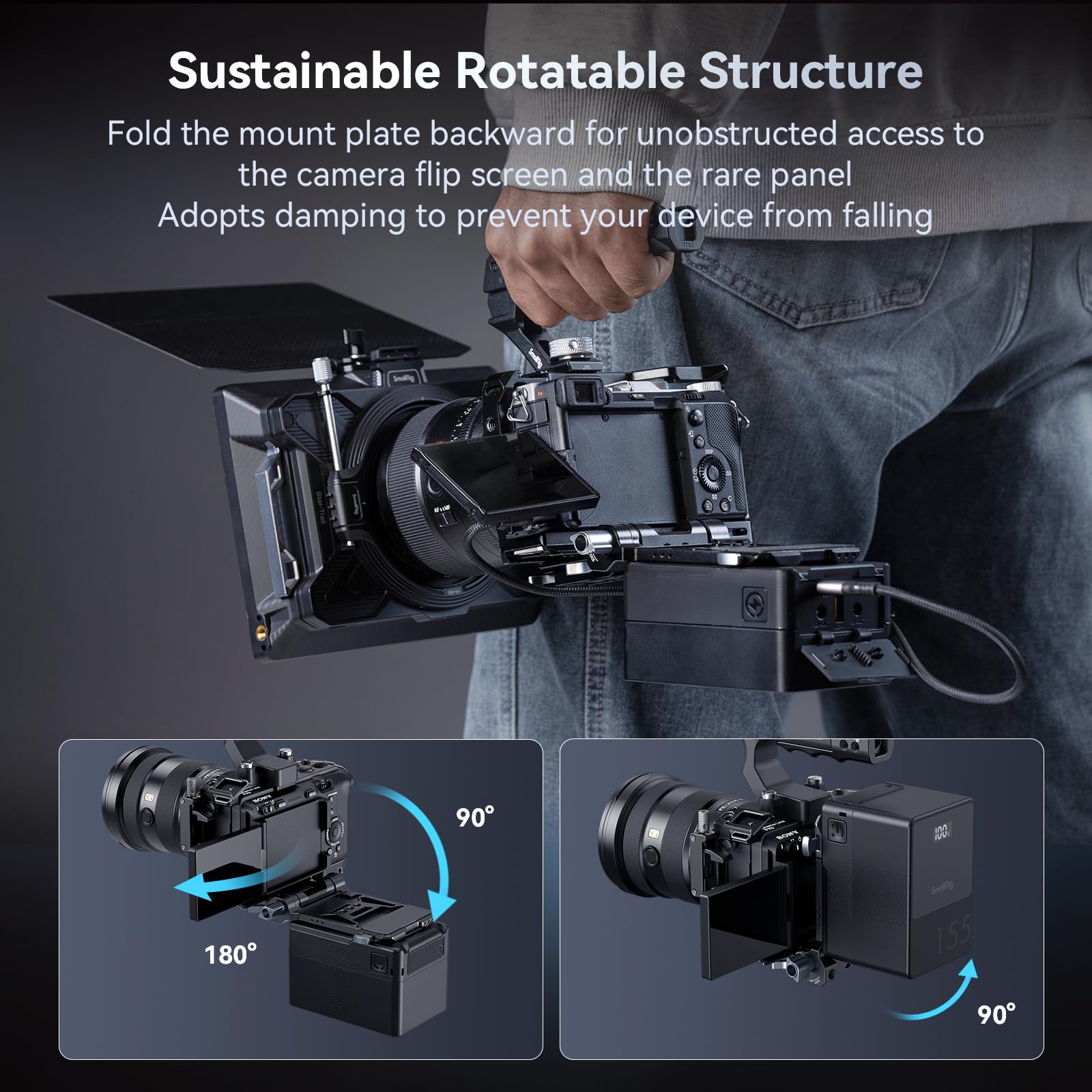 smallrig-4505b-v-mount-akkuplatte-l-form-faltbar-mit-arca-klemme image 6