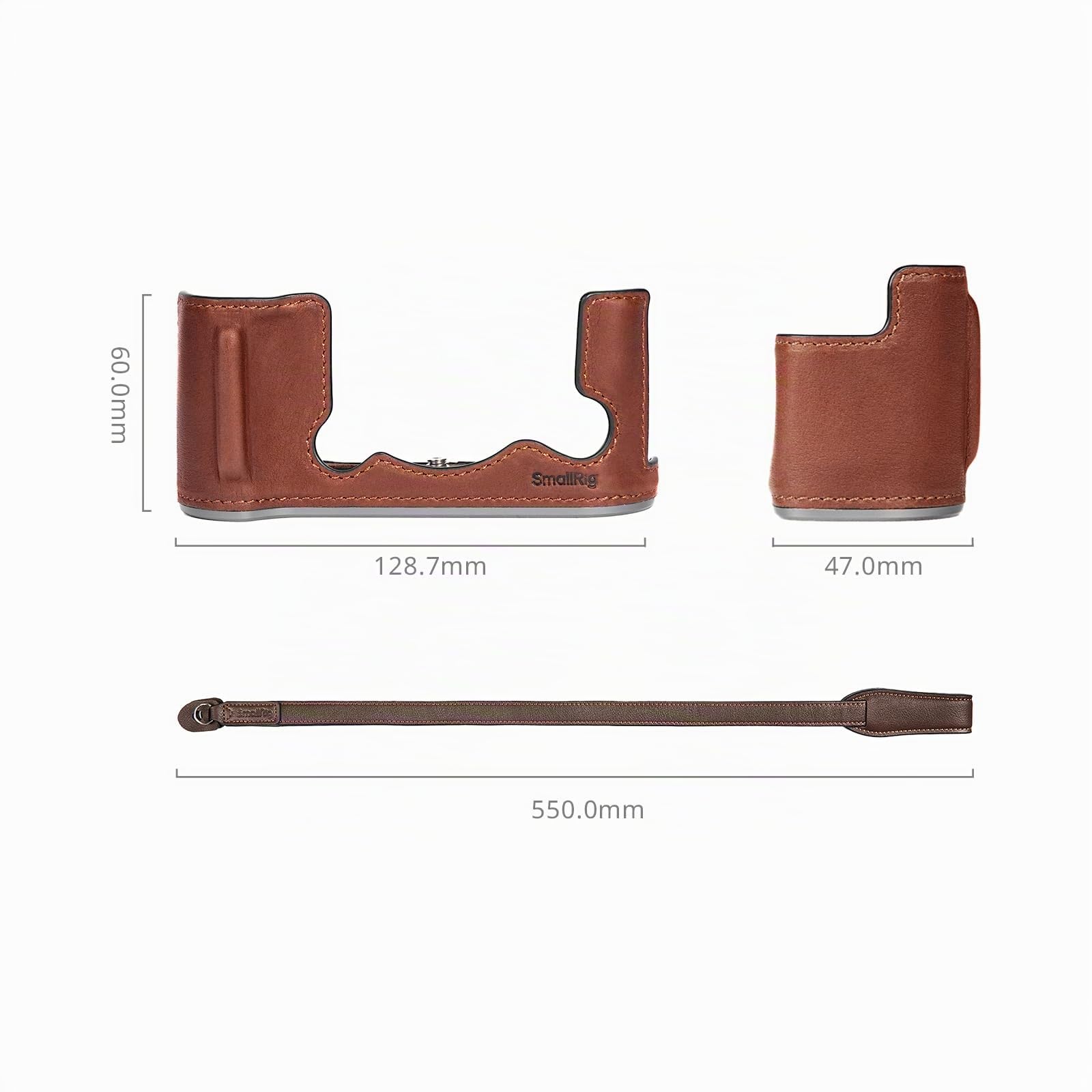 smallrig-4710-half-case-f-r-fujifilm-x-t50-halbleder-braun-gurt image 3