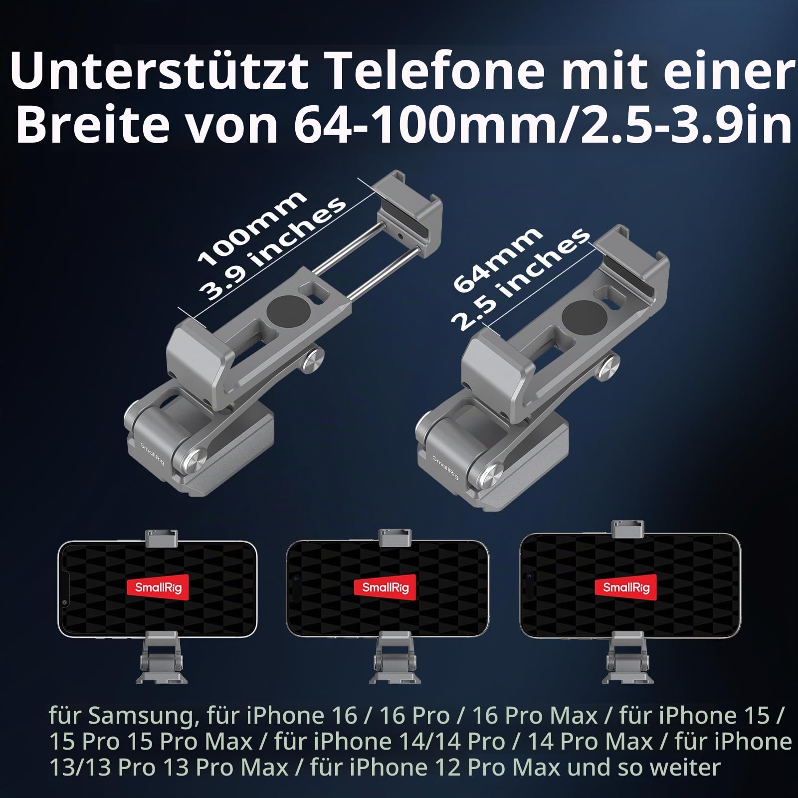 smallrig-metall-handyhalterung-5338-mit-arca-swiss-grundplatte image 3