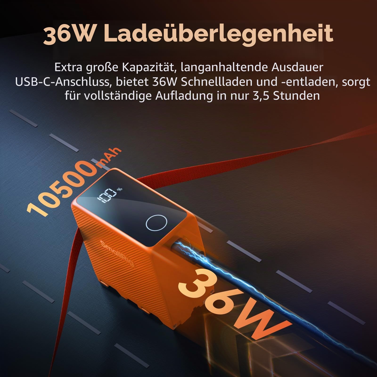 smallrig-np-f970-akku-4576-10500mah-mit-pd-36w-usb-c-und-oled-display-orange image 2