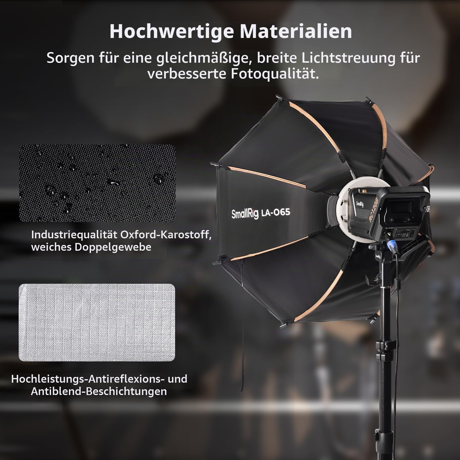 smallrig-la-o65-65-cm-octagon-softbox-mit-bowens-mount-f-r-cob-leuchten image 6