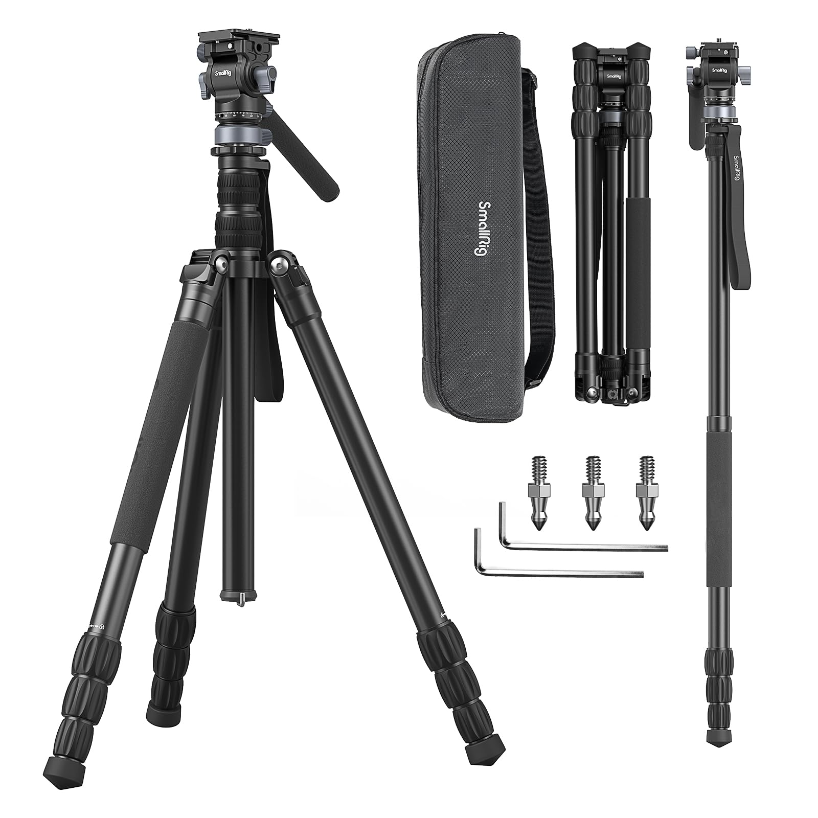 smallrig-freeblazer-ct190-4319-72-zoll-video-stativ-mit-fluidkopf-und-einbeinsta image 1