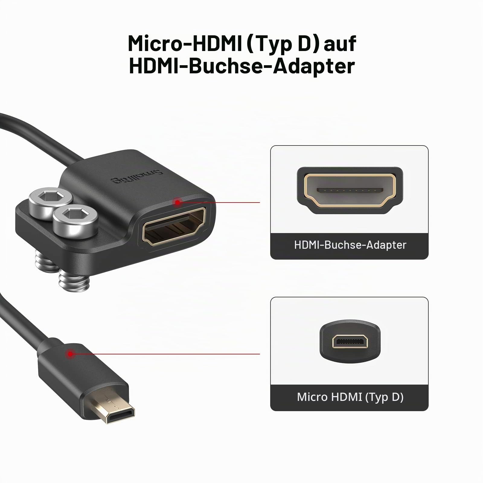 smallrig-4k-hdmi-kabeladapter-typ-d-auf-a-14cm-4k-60hz image 2